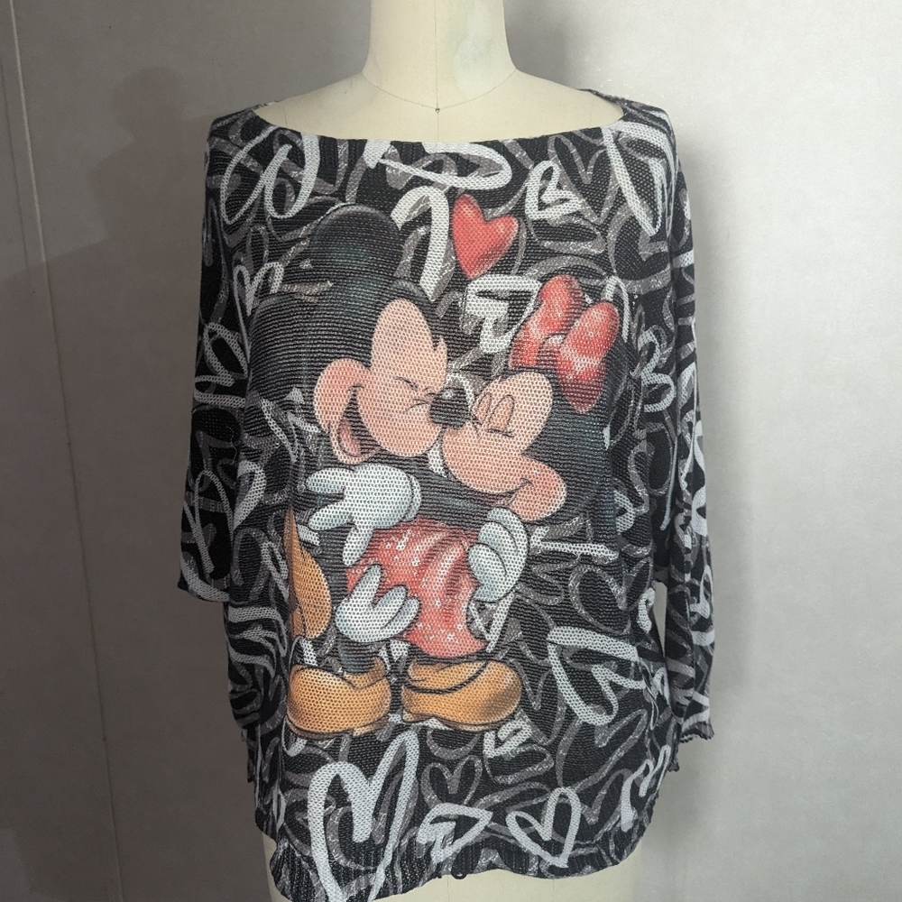 FREE For Humanity Dolman Sleeve Mickey and Minnie Mouse Top